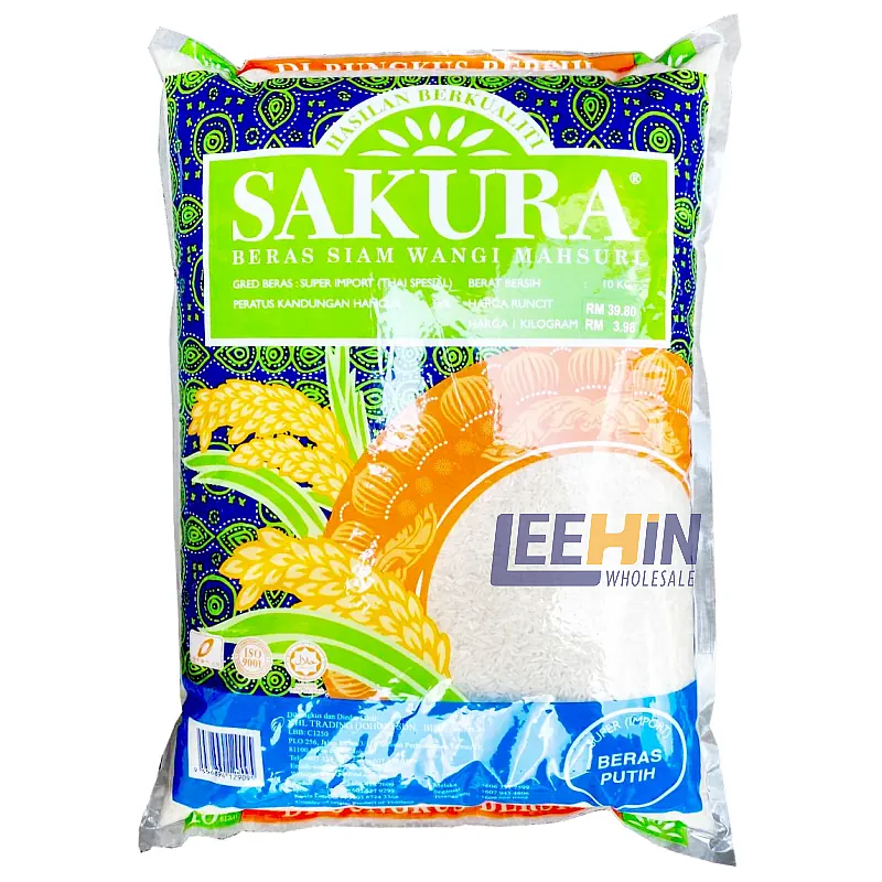 Beras Sakura Mahsuri Batik (Hijau) Siam 暹米 10kg Super Import Rice 