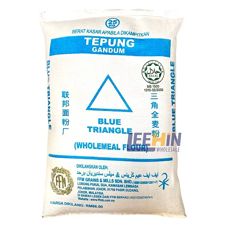 {Preorder: ETA 1-2 week} Tepung Gandum Triangle (Wholemeal) 25kg High Protein Wheat Flour 