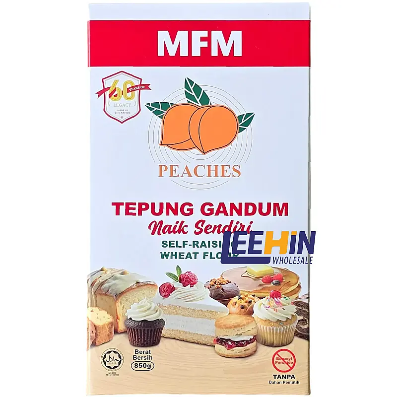 Peaches Tepung Naik Sendiri (MFM) 850gm 双桃自发粉 Self-Raising Flour x12 