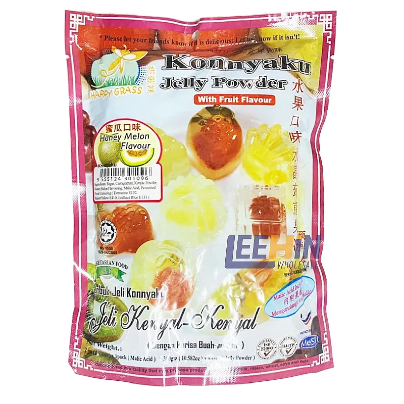 Happy Grass Jelly <Honeydew (Melon)> Konnyaku Powder 300gm 快樂草<蜜瓜>果冻粉 