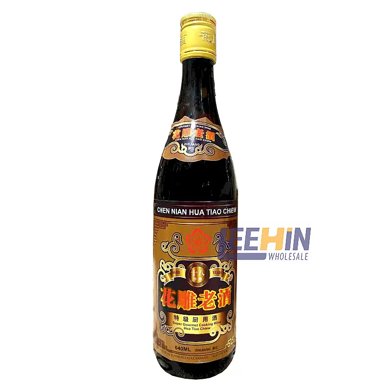 Hua Tiao Chiew <Chen Nian> (Label Coklat+Emas) 640ml 梅花牌十八年花雕老酒 