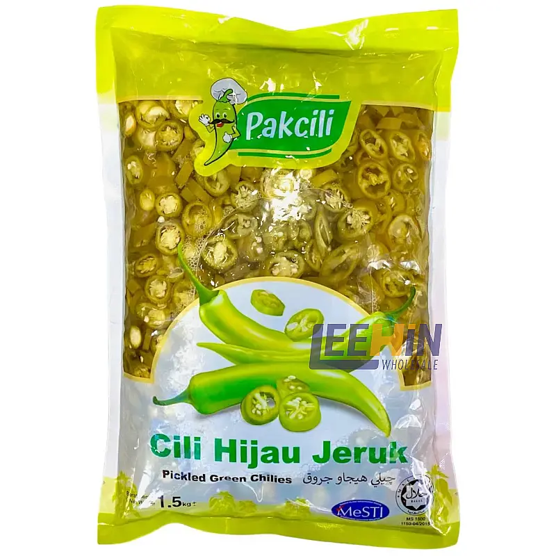 Pakcili Cili Hijau Jeruk (Pickled Green Chillies) 1.5kg 腌青辣椒 