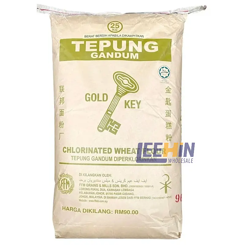 Tepung Gandum Gold Key 25kg 金匙蛋糕高劲面粉 ChlorinatedHigh Protein Wheat Flour 